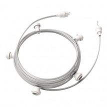 7.5m Lumet System Outdoor Garland with 5 E27 Lampholders in White Creative-Cables CATE27B075 - White - Grey