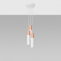 Pablo 3 Wooden Pendant Lamp SOLLUX - White