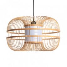 Ofelia Bamboo Pendant Lamp - Black Textile