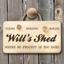 Personalised No Project Too Hard Shed Sign