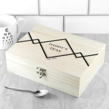 Personalised Wooden Tea Box with Choice of