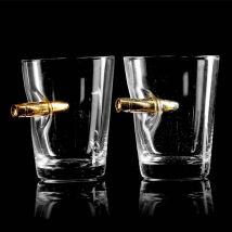 Bullet Shot Crystal Spirit Glasses - Pack of 2 by Bar Bespoke
