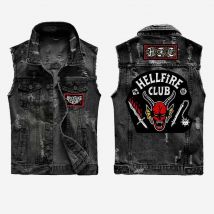 Stranger Things Hellfire Club Denim Sleeveless Jacket XX-Large (Out of Stock)