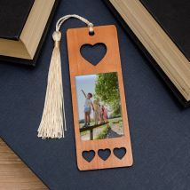 Personalised Photo Wooden Bookmark - Heart