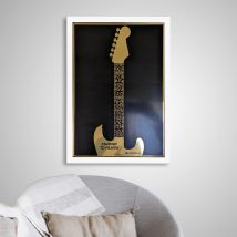 Personalised Metallic Favourite Song Guitar Print
