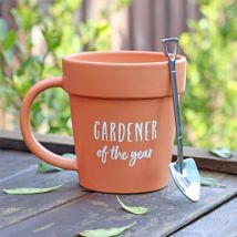 Gardener Of The Year Plant Pot Mug And Shovel Spoon