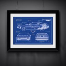 Back To The Future: Blueprint Framed Collector Print