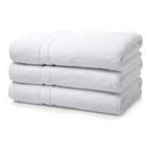 Box of 24 White Egyptian Double Yarn Cotton Bath Towels 600 GSM 70x140cm