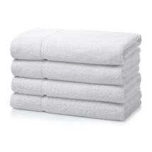Box of 48 White Egyptian Double Yarn Cotton Hand Towels 600 GSM 50x90cm
