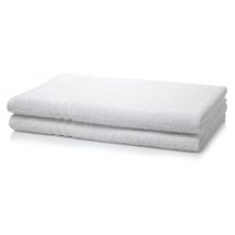 Single Piece White Hotel Large Thick Bath Sheets 500 GSM 3 Stripe - 100cm x 145cm