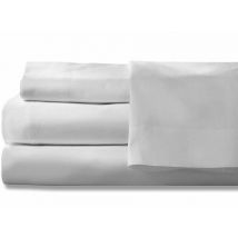 Pack of 5 White Flat Sheets 180 Thread Count Percale Easy Care - Double