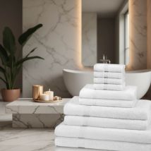 10 Piece 600GSM Towel Bale Sets - 4 Face Cloths, 2 Hand Towels, 2 Bath Towels, 2 Bath Sheets