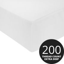 200TC Extra Deep Fitted Sheets (Up to 16'') 100% Cotton