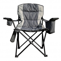 Henwick Padded Folding Camp Camping Chair - Grey & Charcoal