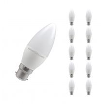 Crompton Lamps LED Candle 5W B22 Dimmable (10 Pack) Warm White Opal (40W Eqv)
