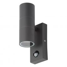 Zink LETO Outdoor Up and Down Wall Light with PIR Anthracite Grey