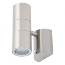 Zink LETO Outdoor Up and Down Wall Light with Dusk Til Dawn Sensor Stainless Steel