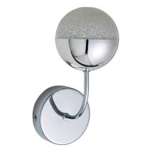Spa Rhodes LED Single Wall Light 5W Cool White Crackle Effect and Chrome