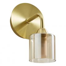 Spa Patras Single Wall Light Champagne Glass and Satin Brass