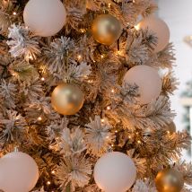 Festive Indoor & Outdoor 7ft Christmas Tree Sparkle Lights 1000 Antique Gold LEDs