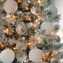 Festive Indoor & Outdoor 4ft Christmas Tree Glow-Worm Lights 360 White & Warm White LEDs