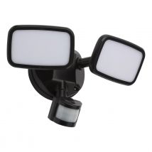 Zink LYNN LED PIR Twin Security Spotlight 20W Cool White Black