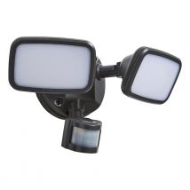 Zink LYNN LED PIR Twin Security Spotlight 20W Cool White Dark Grey