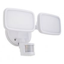 Zink LYNN LED PIR Twin Security Spotlight 20W Cool White in White