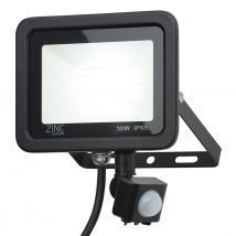 Zink RYE LED PIR Slimline Floodlight 30W Daylight 180° Black