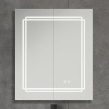 nxt gen Maine Double LED Illuminated Bathroom Mirror Cabinet Tri-Colour CCT