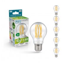 Crompton Lamps LED Ultra-Efficient GLS 3.8W E27 A-Class (5 Pack) Warm White Clear (60W Eqv)