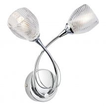 Firstlight Henley Contemporary Style 2-Light Wall Light in Chrome and Clear Decorative Glass