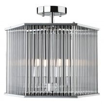 Firstlight Rialto 4-Light Hexagon Semi-Flush Ceiling Light Clear in Chrome