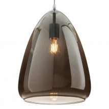 Firstlight Willis Modern Style 25cm Pendant Light in Chrome and Smoked Glass