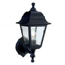 Firstlight Oslo Anti-Corrosion Style Uplight/Downlight Lantern in Black and Clear Glass