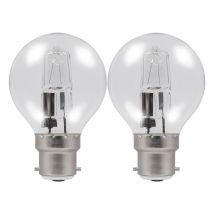 Status Halogen Golfball 42W B22 Dimmable Energy Saver Warm White Clear (2-Pack)