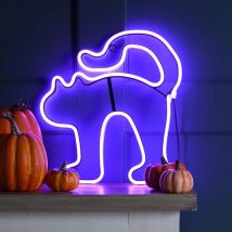 Festive 34cm Lit Neon Flex Cat Light