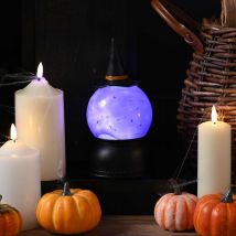 Festive 20cm Battery Operated Lit Witch Hat Water Globe