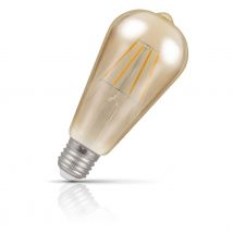 Crompton ST64 LED Light Bulb E27 7W (50W Eqv) Dim Extra Warm White Antique Squirrel Cage Filament Screw Vintage Edison