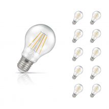 10-Pack Crompton GLS LED Light Bulbs E27 4.2W (40W Eqv) Dimmable Warm White Clear Filament Screw