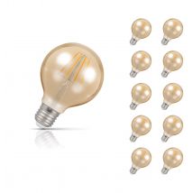 10-Pack Crompton Globe LED Light Bulbs E27 4.5W (35W Eqv) Dim Extra Warm White Antique G80 Filament Screw Vintage Large