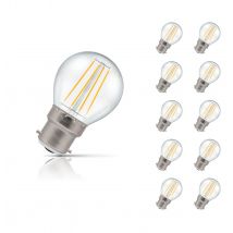 Crompton Golfball LED Light Bulb B22 5W (40W Eqv) Warm White 10-Pack Clear