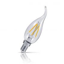 Prolite Candle LED Light Bulb E14 4W (30W Eqv) Warm White Flame Tip Clear