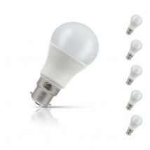 Crompton GLS LED Light Bulb B22 4.5W (40W Eqv) Warm White 5-Pack Opal