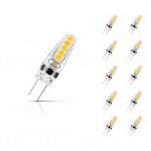 Crompton G4 Capsule LED Light Bulb 2W (10W Eqv) Cool White 10-Pack AC/DC Clear
