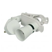 Mercury Lampholder Clip On Switched Lamp Holder UK Plug White 1.8m flex