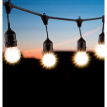 nxt gen Premium 20m Connectible Outdoor Festoon Lights 40x E27 Drop Sockets with Warm White LED Golfball Light Bulbs