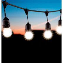 nxt gen Premium 20m Connectible Outdoor Festoon Lights 40x E27 Drop Sockets with Cool White LED Golfball Light Bulbs
