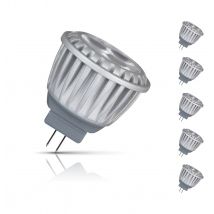 5-Pack Crompton MR11 Spotlight LED Light Bulbs 4W (35W Eqv) 12V Warm White Clear Halogen Replacement Small 2-Pin 36°