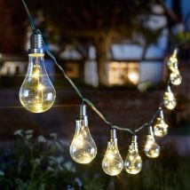 Smart Solar LED 1.8m Firefly Effect String Light Set of 10 Lights Warm White Outdoor Garden Lights